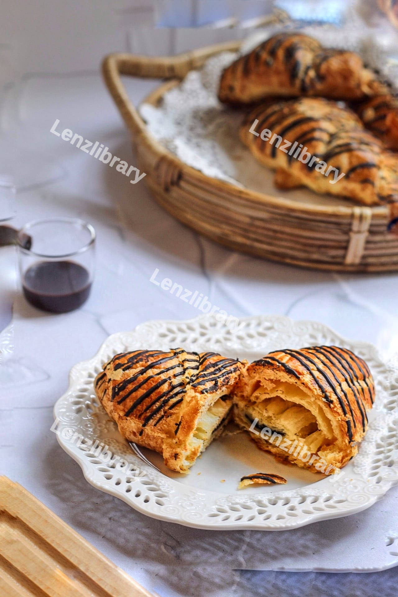 Pain au chocolat in a plate